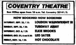 Coventry Theatre Advert 1979